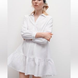 zara tiered poplin mini dress